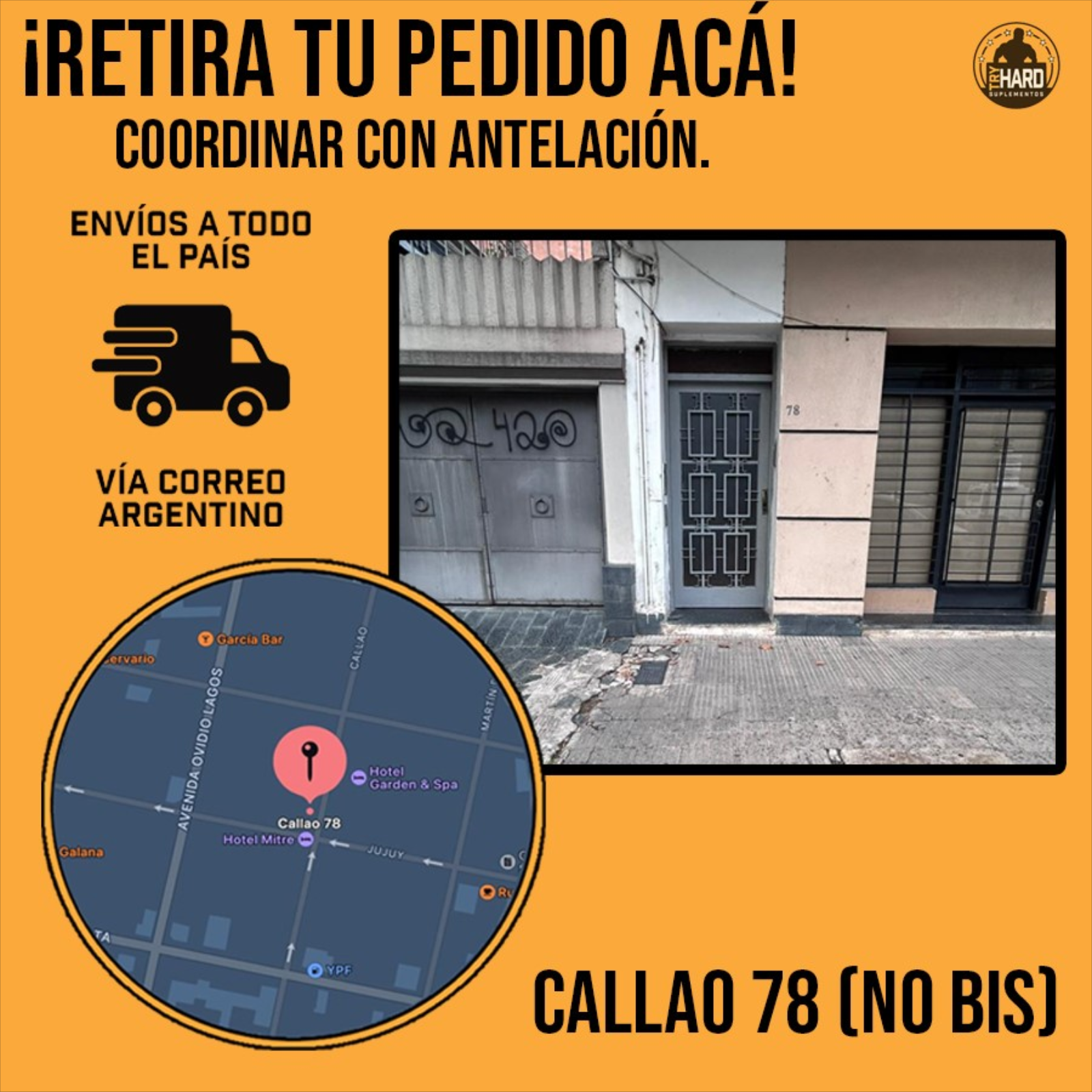 Retiro en persona TryHard Suplementos