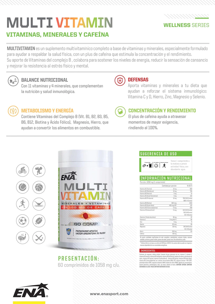 Multivitamínico + cafeína 60 Caps. - Image 2